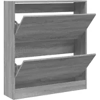 vidaXL Schoenenkast 80x21x87,5 cm bewerkt hout grijs sonoma eikenkleur