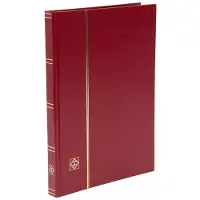 Leuchtturm Postzegelinsteekalbum met 32 zwarte bladzijden - Basic S32 rood
