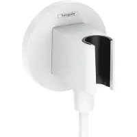 Hansgrohe FixFit S muuraansluitbocht met handdouchehouder, mat wit