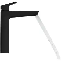 Hansgrohe Logis ééngreeps wastafelmengkraan 190 met PopUp trekwaste, mat zwart