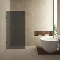 Wiesbaden Inloopdouche Less 100x200 cm 8 mm Nano Rookglas Mat Zwart