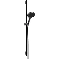 Hansgrohe rainfinity doucheset 130 3jet met glijstang s puro 90 cm, push-schuifstuk en designflex textiel doucheslang 160 cm, brushed black chrome