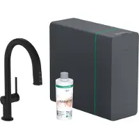 Hansgrohe aqittura m91 soda systeem 210, uittrekbare uitloop, 1jet, sbox, mat zwart