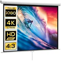 HOMCOM -Projectiescherm-Kunststof-181x8x138cm-Wit