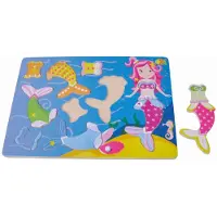 Sun baby Houten puzzel zeemeermin vanaf 12 maanden – volledig gemaakt van hout – versierd met kindveilige verf