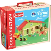 Jeujura - a1202824 - jeux de construction - ferme avec tracteur et animaux