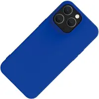 Celly Cromo Siliconen hoesje - Geschikt voor Apple iPhone 15 Pro Max - TPU Back Cover - Microfiber - Blauw