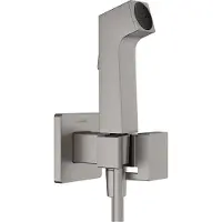 Hansgrohe bidethanddouche 1jet e ecosmart voor warm water met douchehouder en doucheslang 125 cm, brushed black chrome