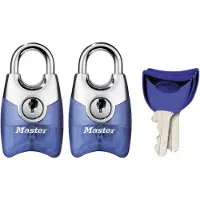 Masterlock 2 x 20mm - lexan & chrome plated zinc body - 10mm shrouded steel shack - 4630EURTAST