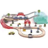 Hape Stads Trein Bouwsteen Set 84.20x75.60x19.10 Cm