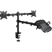 TooQ Tafelsteun - - DB1202TN-B - 2 schermen 17-32" - Plateau voor laptop 12-17" - Ergonomisch