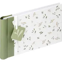 Walther design MA-134 Flowers - Mini insteekalbum met spiraal - 36 foto's 10 x 15 cm - Wit/Groen gedessineerd