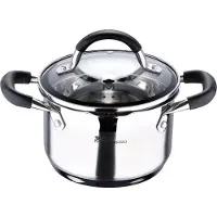 Master Pro Roestvrijstalen pan, 16x10 cm, 1,8 liter, met deksel, model foodies bgmp-1504-bk, merk Masterpro