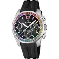 Festina Analoog horloge '- Chronograph Boyfriend - Quartz watch movement - Watch case width: 38.1 mm' zwart