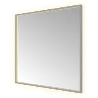 Hotbath &More SQU80 Square spiegel 80x80cm met verlichting, spiegelverwarming, kleurwissel, dimbaar en afstandsbediening geborsteld gunmetal PVD