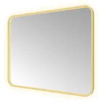 Hotbath &More Spiegel Soft Square 100x80cm Directe & Indirecte Verlichting - Geborsteld Messing PVD - Glas - Afgeronde Hoeken - Spiegels, Badkamerspiegels - 8721333301641