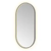 Hotbath &More Spiegel Oval 40x80cm Directe & Indirecte Verlichting - Geborsteld Gunmetal PVD - Glas - Ovaal - Spiegels, Badkamerspiegels - 8721321497226