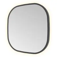 Hotbath &More Contour spiegel deens ovaal 40x40cm geborsteld zwart PVD