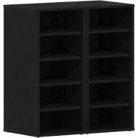 vidaXL Schoenenkast 2 st 32 x 35 x 70 cm Bewerkt hout Zwart Eiken