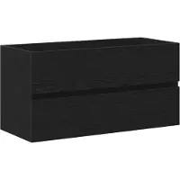 vidaXL Wastafel kabinet voor de badkamer Zwart Eiken 90 x 38,5 x 45 cm