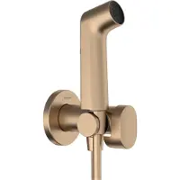 Hansgrohe Bidet - handdouche - 1jet S - ecosmart - voor koud water - met porter en doucheslang - 125 cm - geborsteld brons 29230140