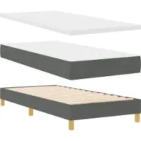 vidaXL Boxspring bed met hoofdeinde Donkergrijs 200 x 100 cm Stof