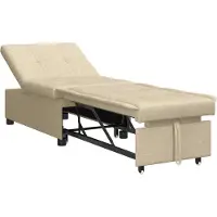 vidaXL Uittrekbare Slaapbank Crème 194 x 50 x 82 cm Stof