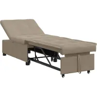 vidaXL Uittrekbare Slaapbank Taupe 194 x 67 x 82 cm Microvezel