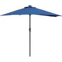 vidaXL Tuinparasol 294 x 150 x 223 cm Polyester en Staal Azuurblauw