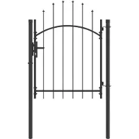 vidaXL Tuinpoort WOERDEN 125 x 100 cm Staal Grijs Vergrendelbaar