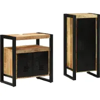 vidaXL Badkamermeubel Set 2 st Bruin en Zwart 40 x 35 x 90 cm
