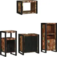 vidaXL Badkamermeubel Set met lade 4 pcs Massief Gerecycleerd Hout