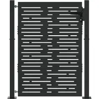 vidaXL Tuinpoort met slot Zwart 110 x 130 cm Gepoedercoat staal