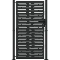 vidaXL Tuinpoort met slot Zwart 110 x 205 cm Gepoedercoat staal