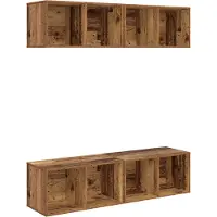 vidaXL Tv-meubelset 4 st Oud Hout Bewerkt hout