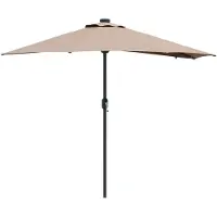 vidaXL Tuinparasol 294 x 150 x 223 cm Polyester en Staal Taupe