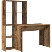 vidaXL Bureau Oud Hout Bewerkt hout 138,5 x 55 x 143 cm