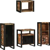 vidaXL Badkamermeubel Set met lade 4 pcs Massief Gerecycleerd Hout
