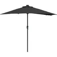 vidaXL Tuinparasol Zwart 294 x 150 x 223 cm Polyester en Staal