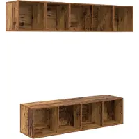 vidaXL Tv-meubelset 4 st Oud Hout Bewerkt hout