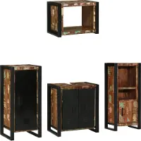 vidaXL Badkamermeubel Set met lade 4 pcs Massief Gerecycleerd Hout