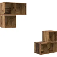 vidaXL Tv-meubelset 4 st Oud Hout Bewerkt hout