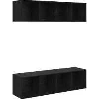 vidaXL Tv-meubelset 2 st 37 x 37 x 142,5 cm Zwart Eiken