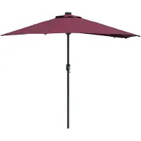 vidaXL Tuinparasol Bordeaux Rood 294 x 150 x 223 cm Polyester en Staal