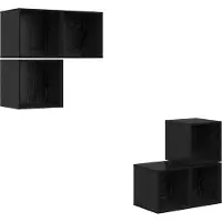 vidaXL Tv-meubelset 4 st 37 x 37 x 72 cm Zwart Eiken