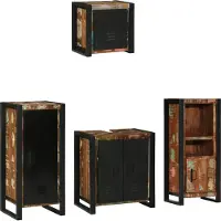 vidaXL Badkamermeubel Set met lade 4 pcs Massief Gerecycleerd Hout