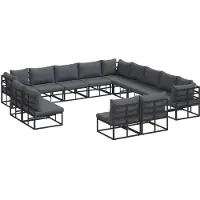 vidaXL Tuinbank Set 13 st Zwart Aluminium