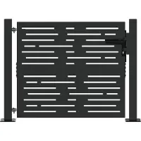 vidaXL Tuinpoort met slot Zwart 110 x 105 cm Gepoedercoat staal