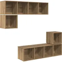 vidaXL Tv-meubelset 4 st 37 x 37 x 142,5 cm Artisan Eiken