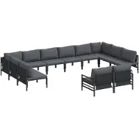 vidaXL Tuinbank Set 12 st Zwart Staal